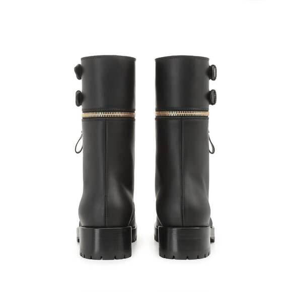 SERGIO ROSSI Black Leather Gold Tone Zipper Buckle Replacement Ankle Cuffs - Picture 10 of 12